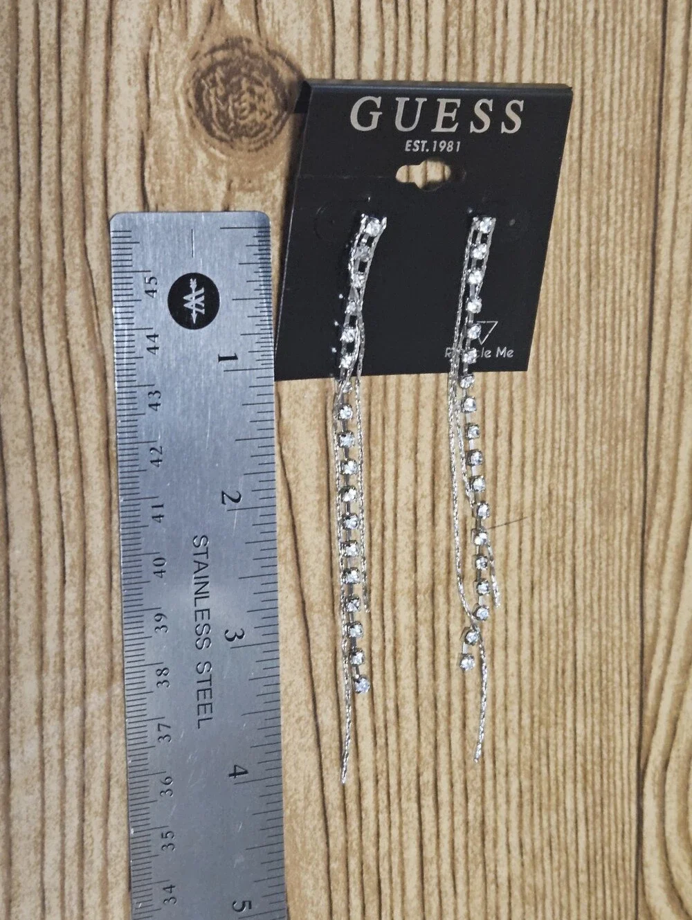 Guess Dangle Earrings With Rhinestones Fashion Jewlery